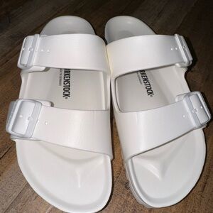 White Birkenstock Foam Sandals